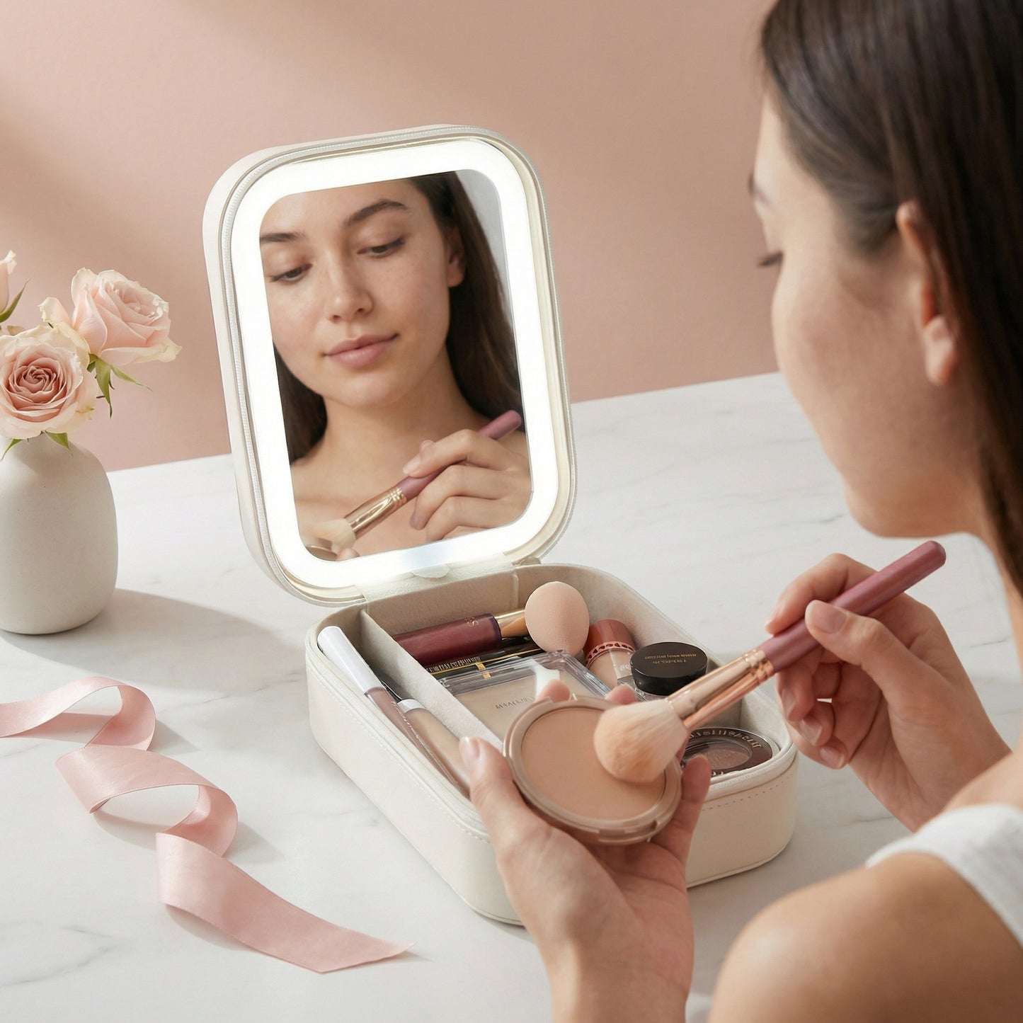 Rivix Makeup Vanity Box with LED Mirror