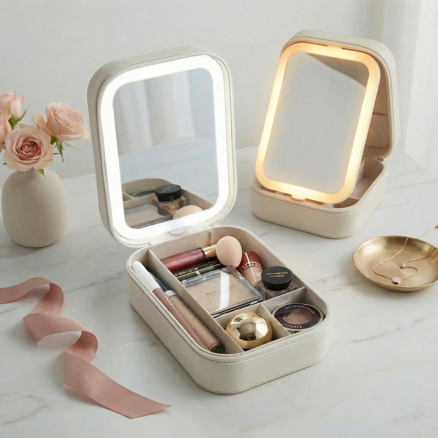 Rivix Makeup Vanity Box with LED Mirror
